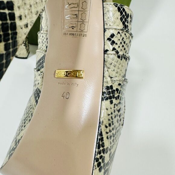 Gucci Keyla 40/ US 10 Platform Sandal Python Print Leather Beige Avana NIB - Picture 11 of 12
